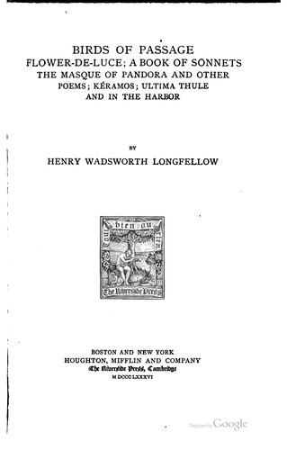 Henry Wadsworth Longfellow: The poetical works of Henry Wadsworth Longfellow. (1886, Houghton, Mifflin and company)