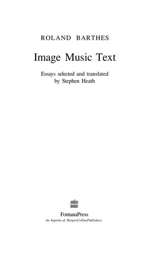 Roland Barthes: Image, music, text (1984, Flamingo)