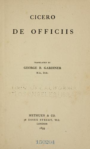 Cicero: De officiis (1899, Methuen & Co., ltd.)