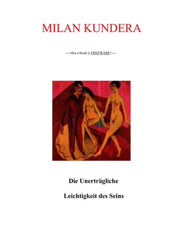 Die unerträgliche Leichtigkeit des Seins (German language, 1989, Niemeyer)