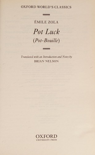 Émile Zola: Pot luck (2009, Oxford University Press)