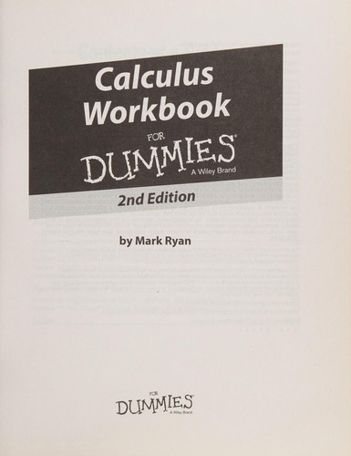 Ryan, Mark: Calculus workbook for dummies (2015, John Wiley & Sons)