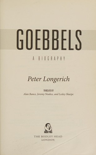 Peter Longerich: Goebbels (2015, Penguin Random House, Vintage Digital)