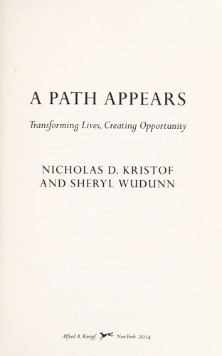 Nicholas D. Kristof: A path appears (2014)