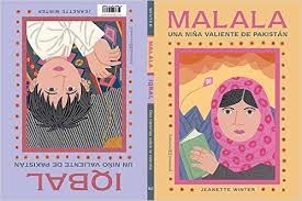 Jeanette Winter: Malala: una niña valiente de Pakistán ; Iqbal: un niño valiente de Pakistán (2015, Juventud)