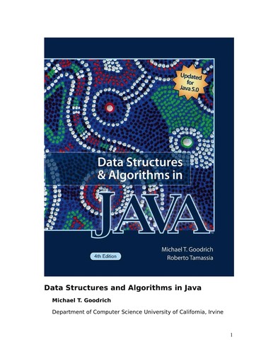 Michael T. Goodrich: Data structures and algorithms in Java (2006, Wiley)