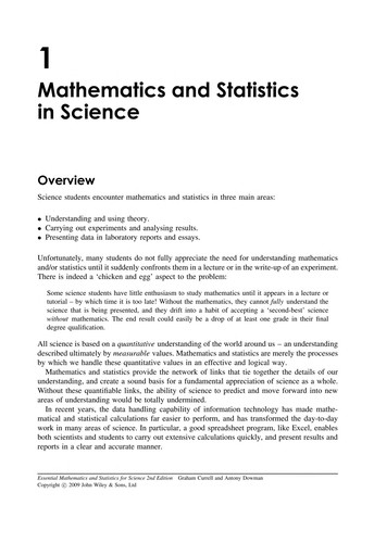 Graham Currell: Essential mathematics and statistics for science (2009, Wiley-Blackwell)