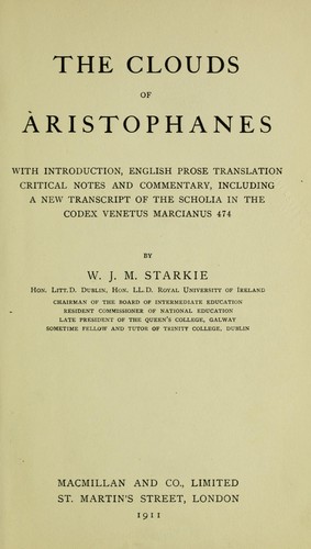 Aristophanes: The  Clouds of Aristophanes (1911, Macmillan)