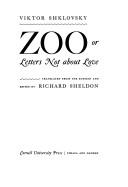 Viktor Borisovič Šklovskij: Zoo, or Letters Not About Love (Hardcover, Cornell University Press)