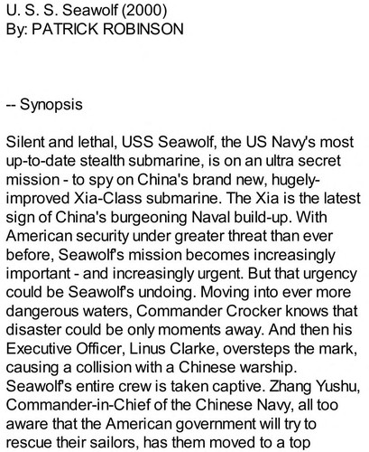 Patrick Robinson: U.S.S. Seawolf (2001, HarperTorch)