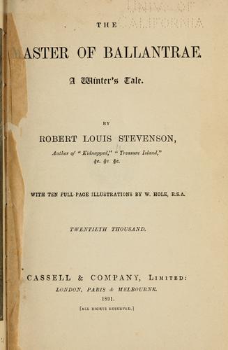 Stevenson, Robert Louis.: The  master of Ballantrae (1889, Cassell & co.)