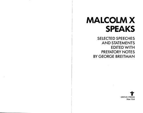 Walter Dean Myers: Malcolm X speaks (1973, Ballantine Books)