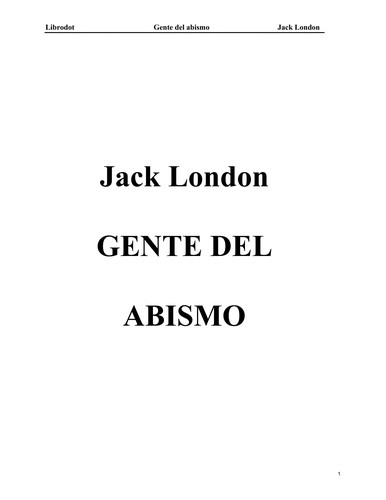 Jack London: Gente del abismo (EBook, Spanish language, 2009, El Cid Editor)