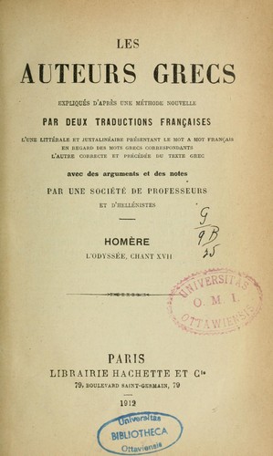 Όμηρος: L'Odyssée (French language, 1897, Hachette)