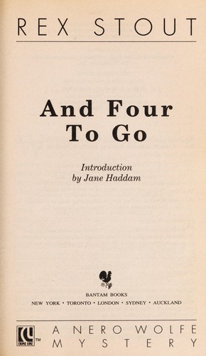 Rex Stout: And four to go (1992, Bantam Books)