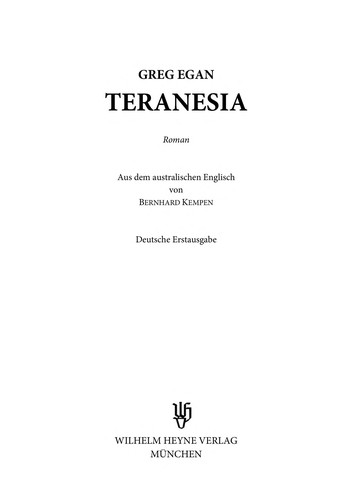Greg Egan: Teranesia (German language, 2001, Heyne)
