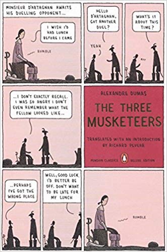 Alexandre Dumas, Richard Pevear, Tom Gauld: The three musketeers (2007, Penguin Books)