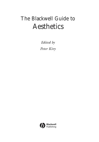 Peter Kivy: The Blackwell guide to aesthetics (2004, Blackwell Pub.)