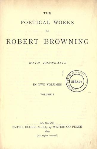 Robert Browning: The poetical works of Robert Browning. (1897, Smith Elder and Co.)