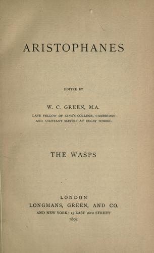 Aristophanes: The  wasps. (1894, Longmans, Green)