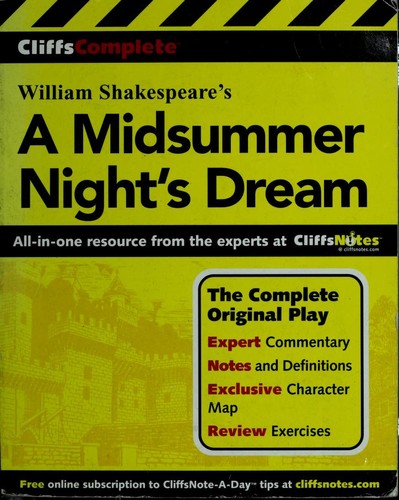 William Shakespeare: A Midsummer Nights Dream                            Cliffs Complete (2001, Cliffs Notes)