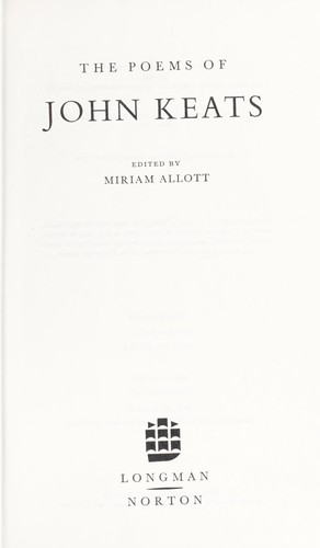 John Keats: The poems of John Keats (1972, (s.n), W.W. Norton & Company)