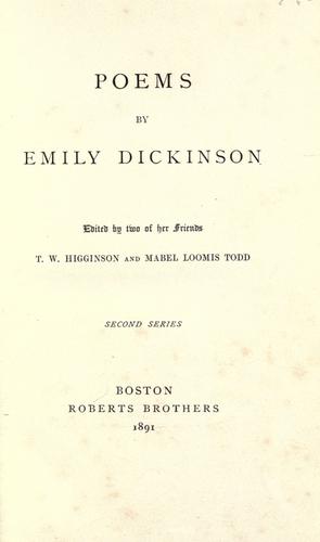 Emily Dickinson: Poems by Emily Dickinson. (1891, Roberts Brothers)