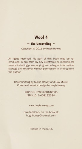 Hugh Howey: Wool 4 (2012, [H. Howey])