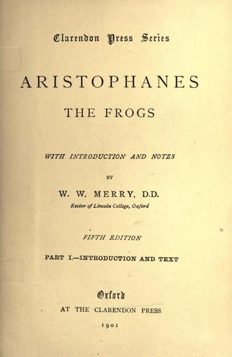 Aristophanes: The  frogs (1901, Clarendon Press)