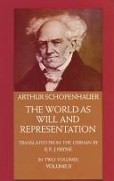 Arthur Schopenhauer: The world as will and representation (1980, Peter Smith)