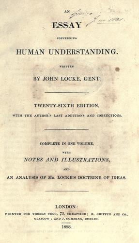 John Locke: An essay concerning human understanding (1828, T. Tegg)