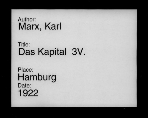 Karl Marx: Das Kapital (German language, 1922, O. Meissner)