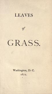 Walt Whitman: Leaves of Grass (1872, Electrotyped by Smith & McDougal)