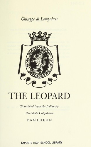 Giuseppe Tomasi di Lampedusa: Leopard (1960, Pantheon)