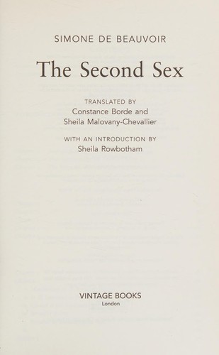 Simone de Beauvoir, Constance Borde, Sheila Malovany-Chevallier: Second Sex (2011, Penguin Random House)