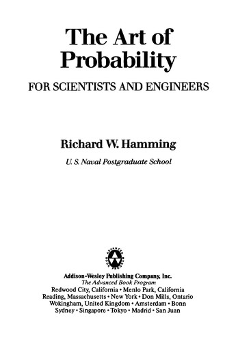 Richard Hamming: The art of probability--for scientists and engineers (1990, Addison-Wesley)