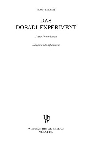 Frank Herbert: Das Dosadi-Experiment (German language, 1980, Heyne)