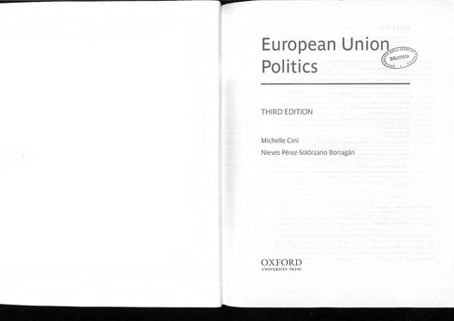 Michelle Cini: European Union politics (2010, Oxford University Press)