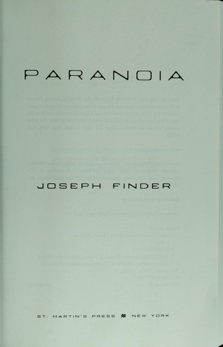 Joseph Finder: Paranoia (2004, St. Martin's Press)