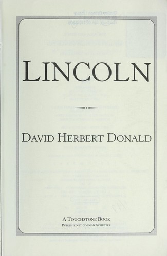 David Donald: Lincoln (1996, Touchstone)