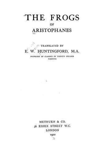 Aristophanes: The Frogs (1900, Methuen)