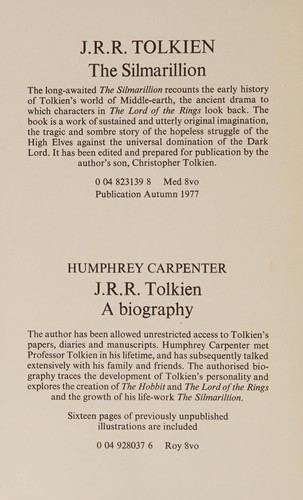 Humphrey Carpenter: J.R.R. Tolkien (1977, HarperCollins Publishers)