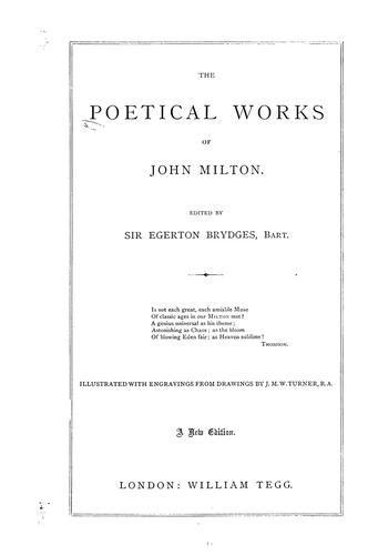John Milton: The poetical works of John Milton (1876, W. Tegg)