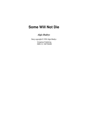 Algis Budrys: Some will not die (1980, Magnum Books)