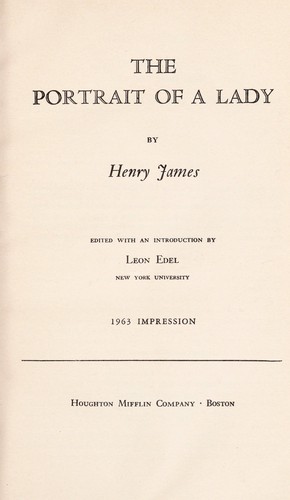 Henry James: The portrait of a lady (1963, Houghton-Mifflin)