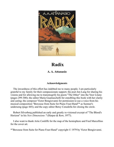 A. A. Attanasio: Radix (Paperback, 1990, Bantam Books)