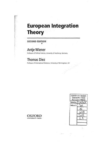 Antje Wiener: European integration theory (2009, Oxford University Press)