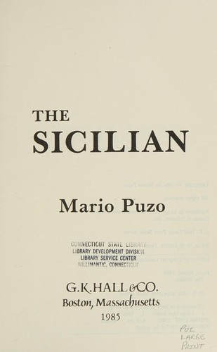 Mario Puzo: The Sicilian (1985, G.K. Hall)