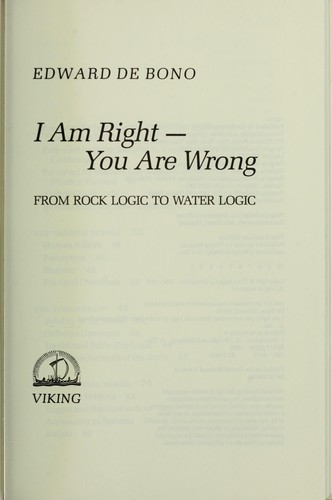 Edward de Bono: I am right, you are wrong (1991, Viking)