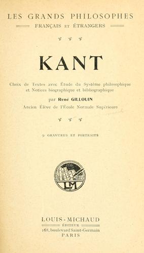 Immanuel Kant: Kant. (French language, 1910, L. Michaud)